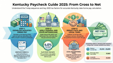 Digital dashboard showing salary breakdown and deductions using Kentucky Paycheck Calculator