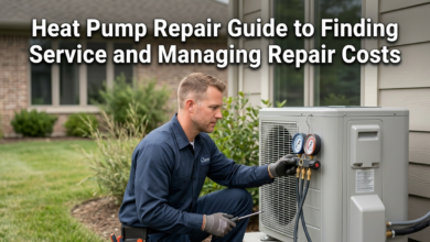 Heat Pump Repair technician servicing an outdoor unit