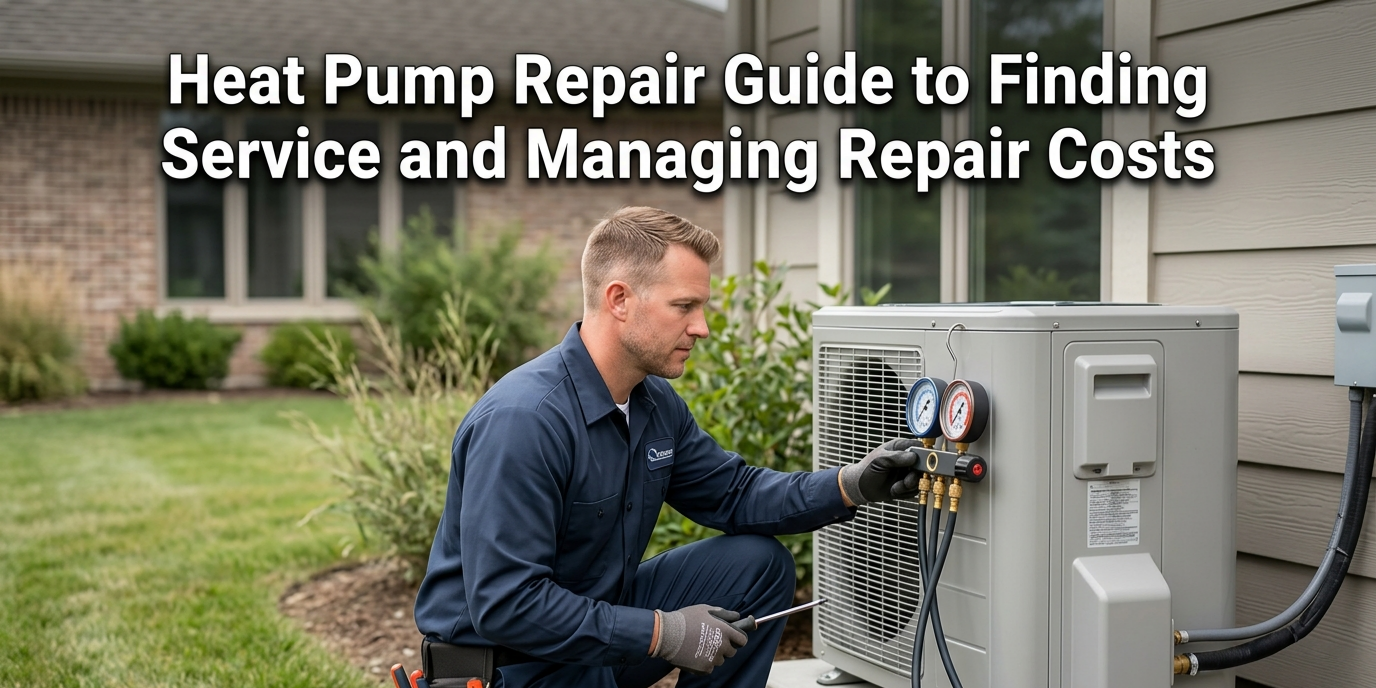 Heat Pump Repair technician servicing an outdoor unit