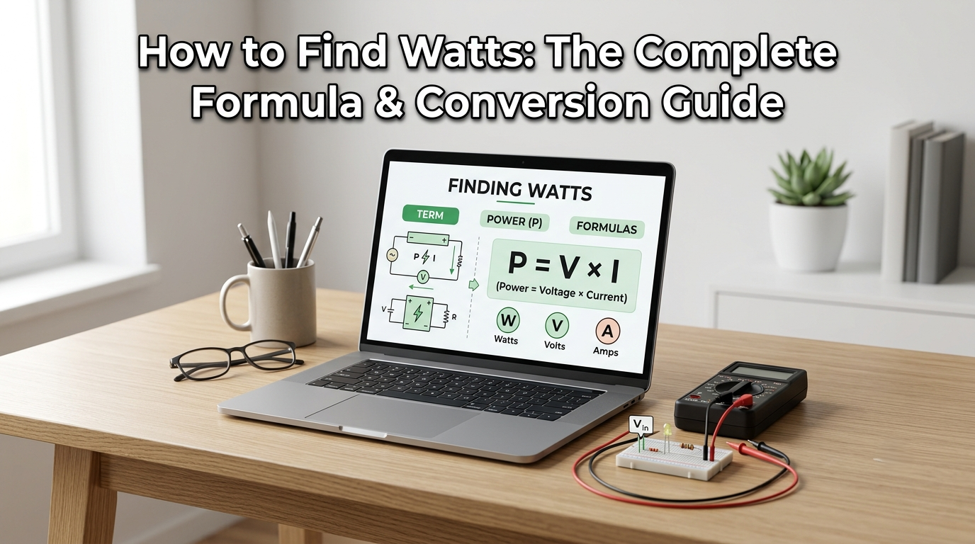 Digital multimeter measuring electrical output, demonstrating how to find watts in an appliance