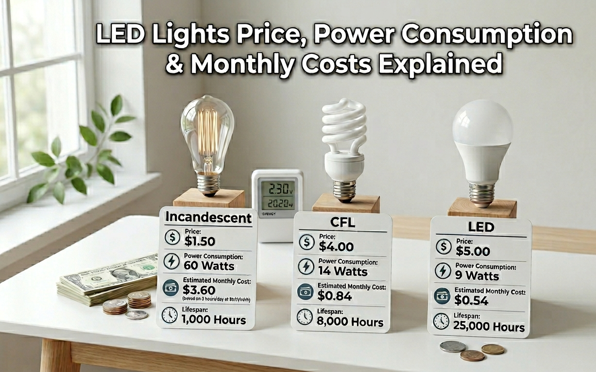 Modern LED strip lights illuminating a room wall, highlighting LED Lights Price options for home lighting