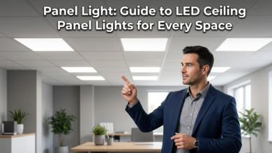 Ceiling-mounted LED Panel Light installed in a modern office ceiling with soft white illumination