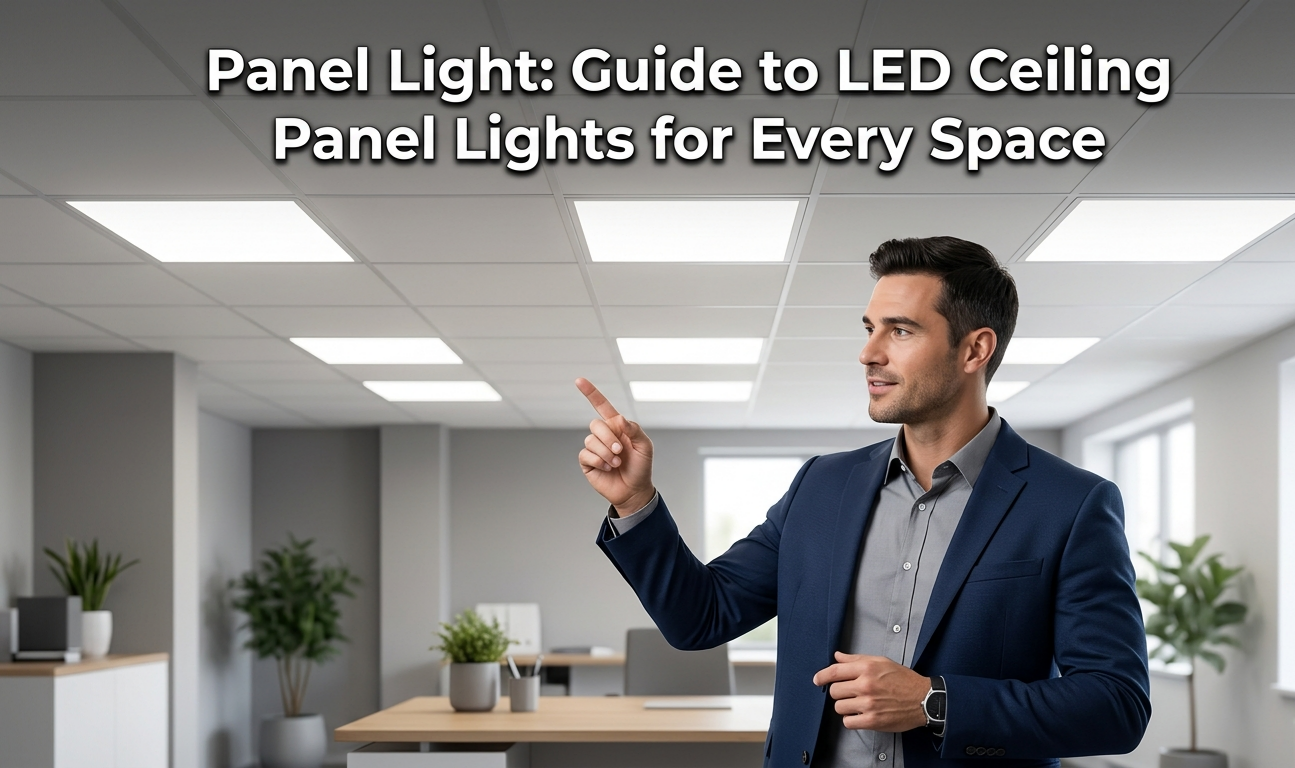 Ceiling-mounted LED Panel Light installed in a modern office ceiling with soft white illumination